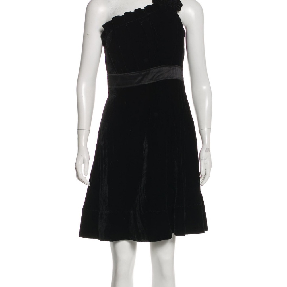 PHOEBE COUTURE Velvet One-Shoulder Mini Dress NWOT